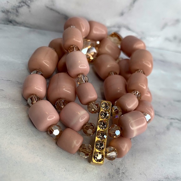 Tarina Tarantino Triple Mauve Swarovski Bracelet